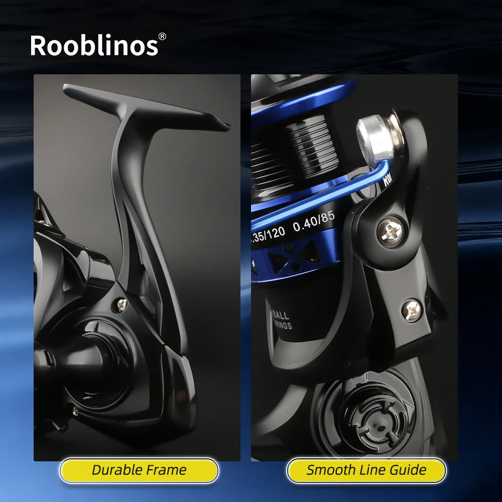 Rooblinos Metal Spool Spinning Fishing Reel Five Point Two Gear Ratio