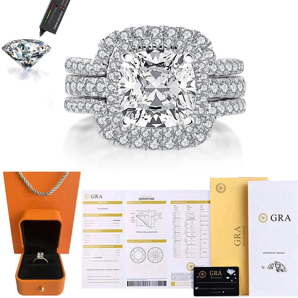 CBTB Sterling Silver Moissanite Engagement Rings for Women