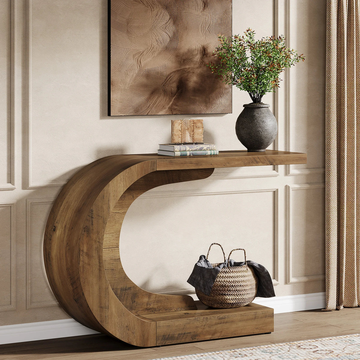 Tribesigns Mid Century Modern Wooden Entryway Console Table