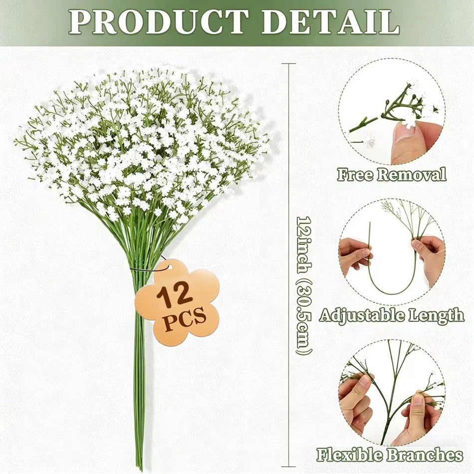 Artificial Babysbreath Flowers for Wedding Table Decor Bouquet