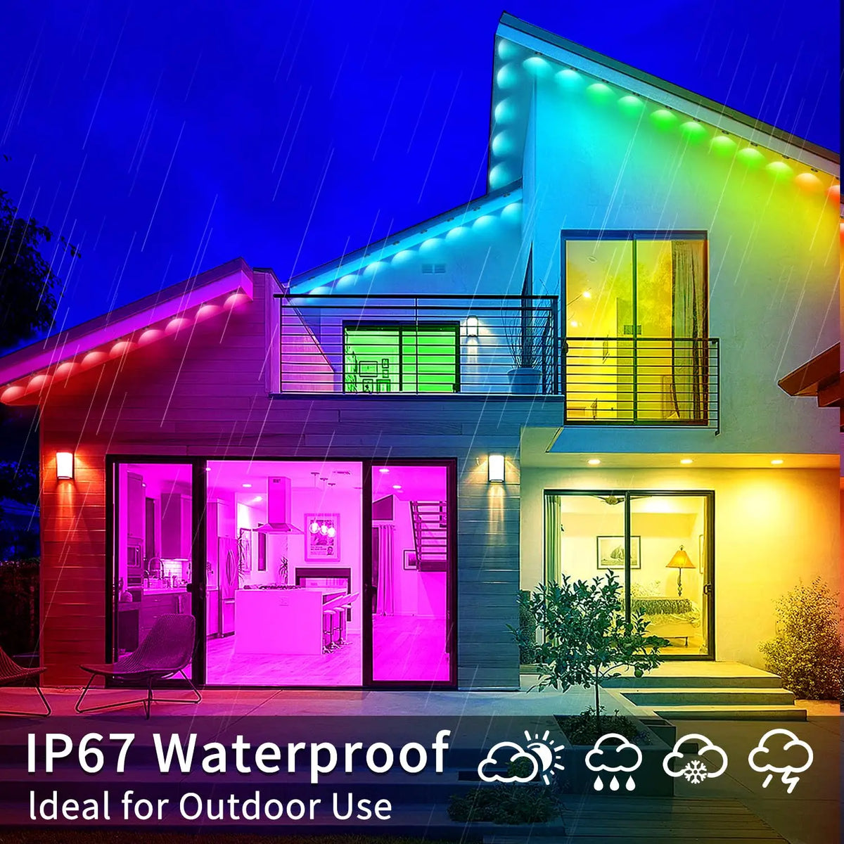MIMIRGB Waterproof RGB Bluetooth Outdoor LED String Lights