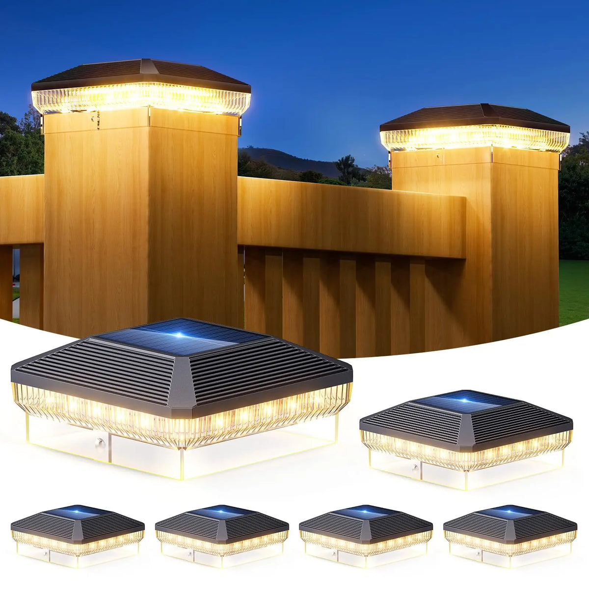 Kpstek Solar Post Cap Lights With Automatic Mode Waterproof Outdoor