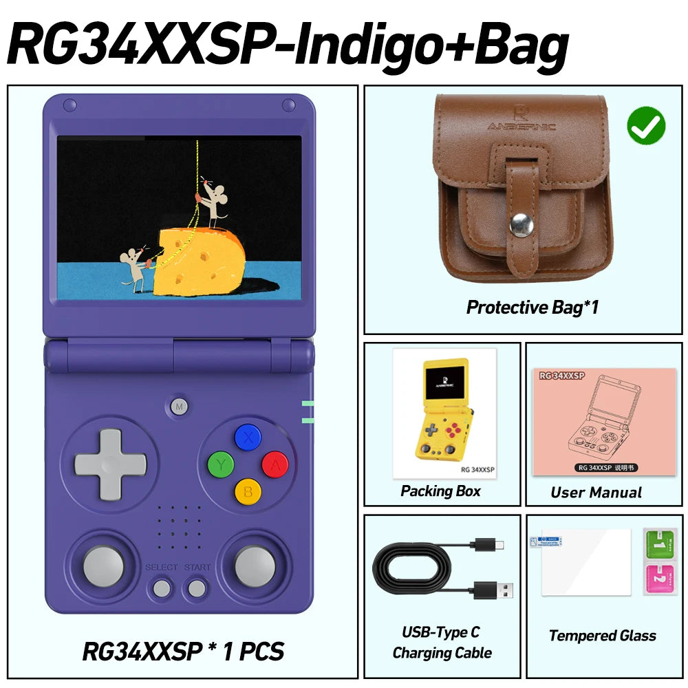 Anbernic RG34XXSP Linux Retro Handheld Game Console With TV Output