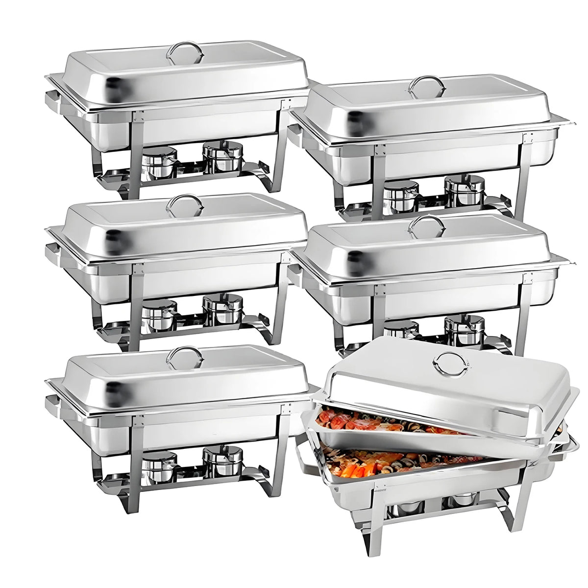Stainless Steel Chafing Dish Buffet Set With Lids For Catering