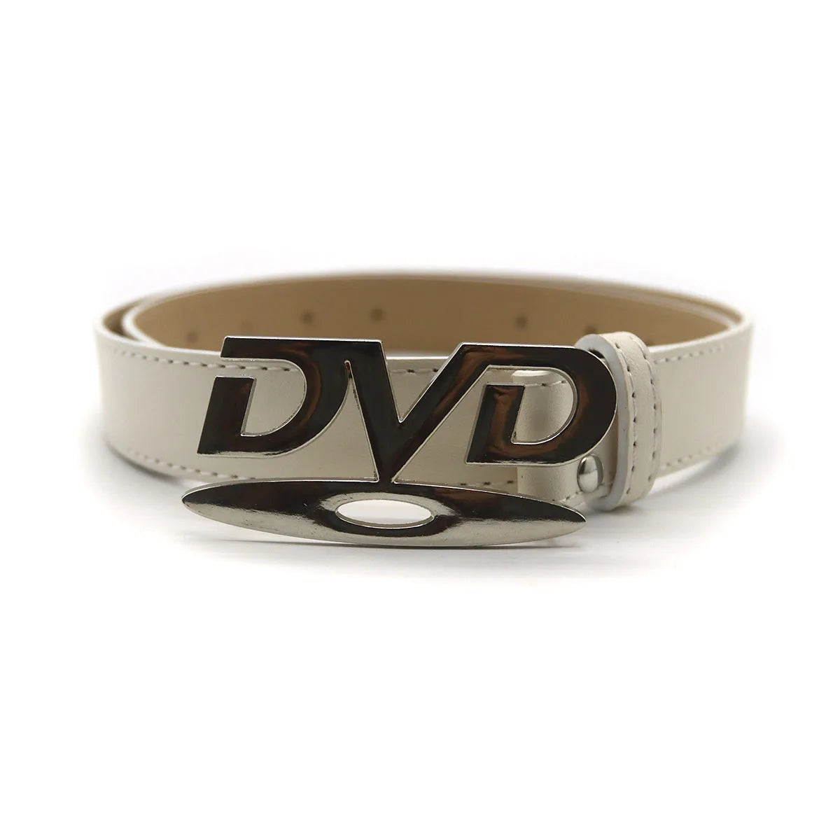 Unisex Nostalgic DVD Buckle Belt With Decorative Letter Design