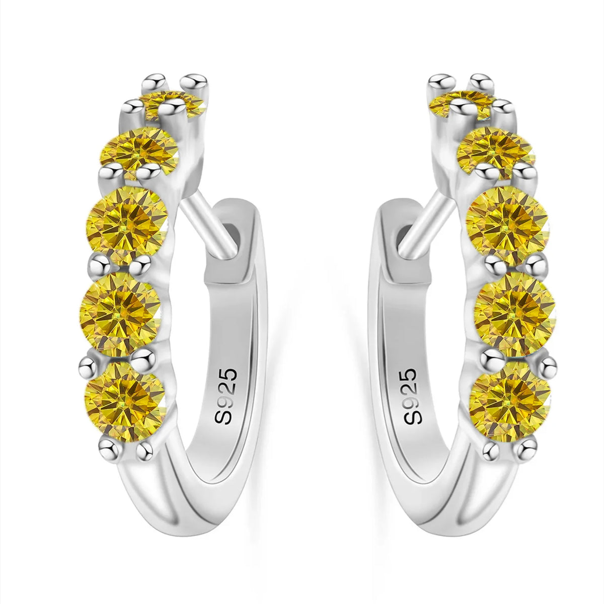 Classic 925 Sterling Silver Moissanite Stud Earrings For Women