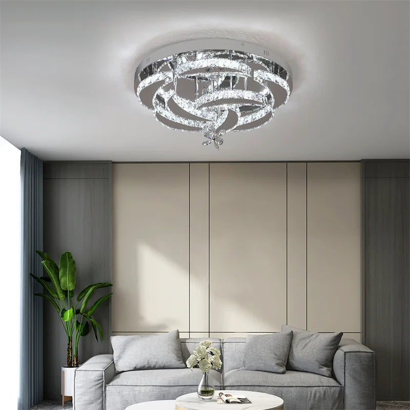 GreeLustr Modern Crystal Led Ceiling Chandelier Light Fixture