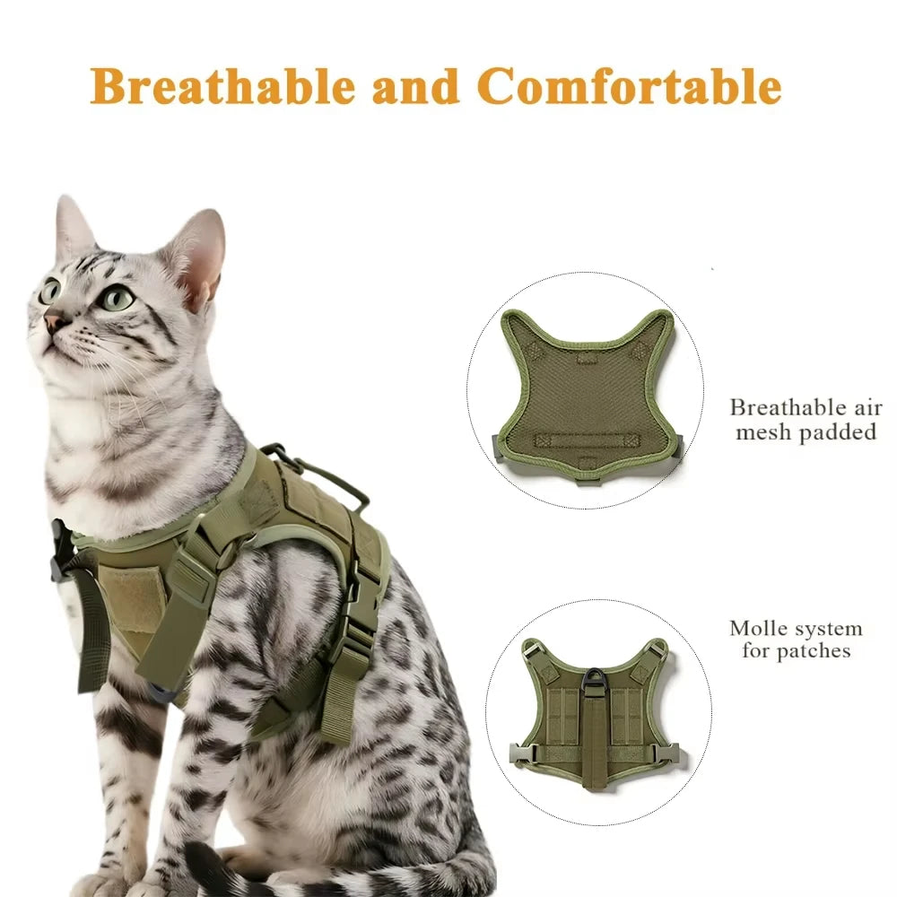 PETRAVEL Adjustable Escape Proof Cat Harness Vest With Leash Set