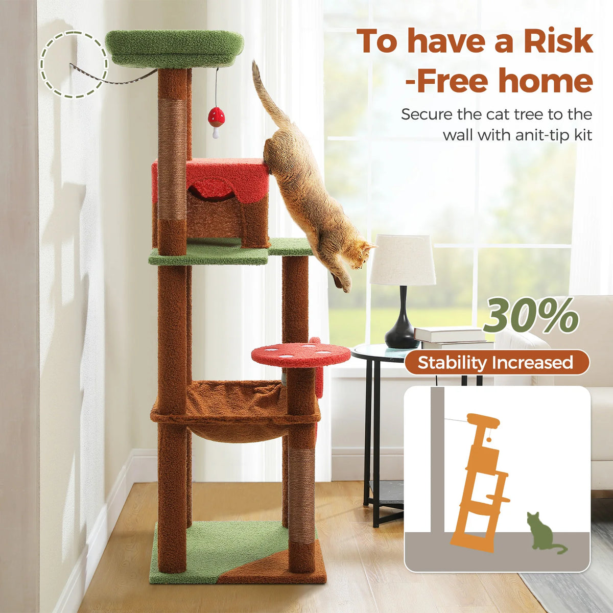 PAWZ Road Multi Level Cat Tree With Hammock And Posts