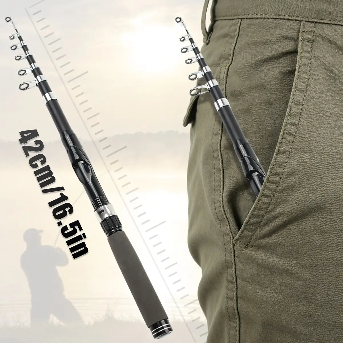 Portable Telescopic Fishing Rod Reel Combo Kit With Lures Bag