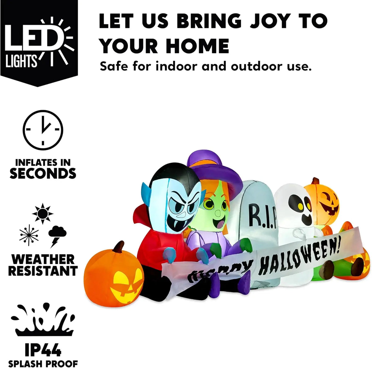 Joyfy Led Inflatable Halloween Yard Decoration With Spooky Characters
