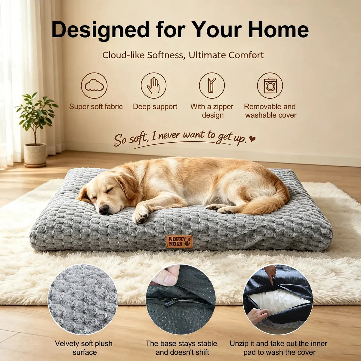 BOFNL Thickened Comfortable Dog Bed Mat for Various Breeds
