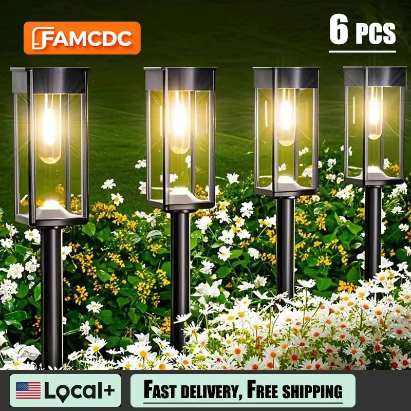 FAMCDC LED Solar Pathway Lights For Outdoor Garden Landscaping