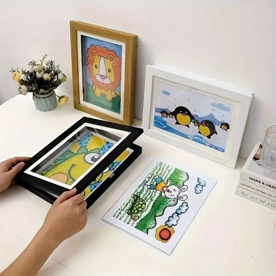 Foldable Magnetic Display Frame For Children Art And Photos