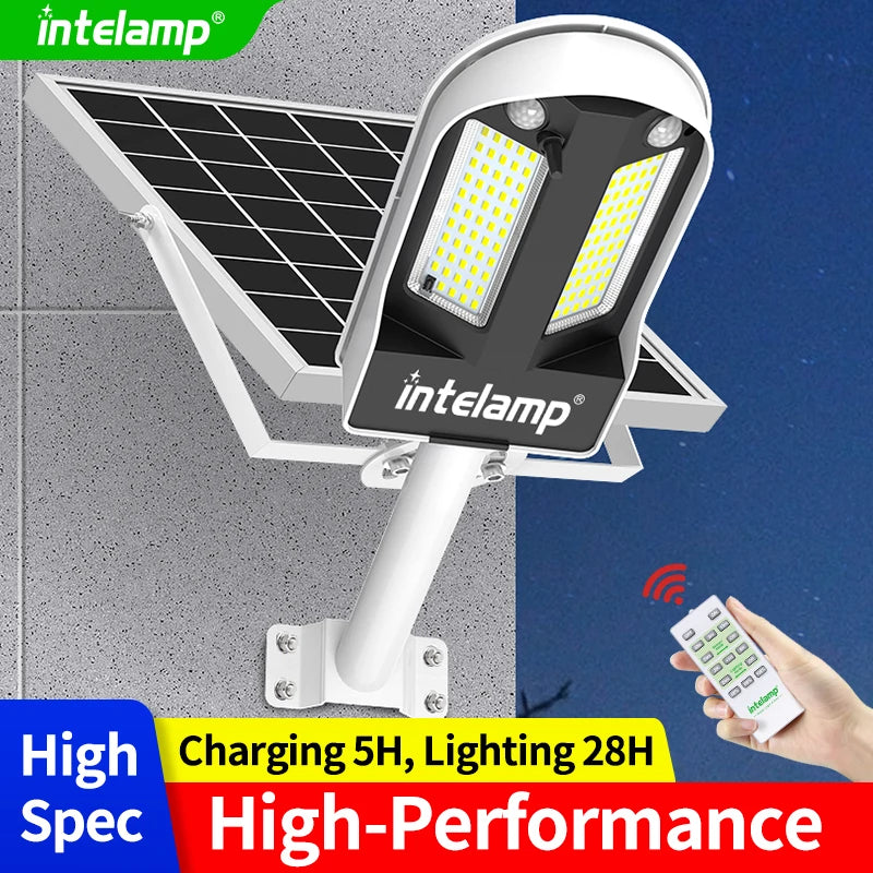 Intelamp Solar Street Lights Dual Sensors 12500mAh Battery