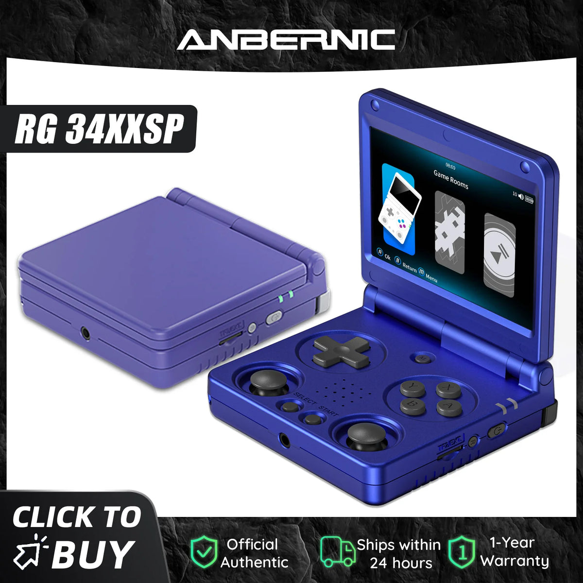 Anbernic RG34XXSP Linux Retro Handheld Game Console With TV Output