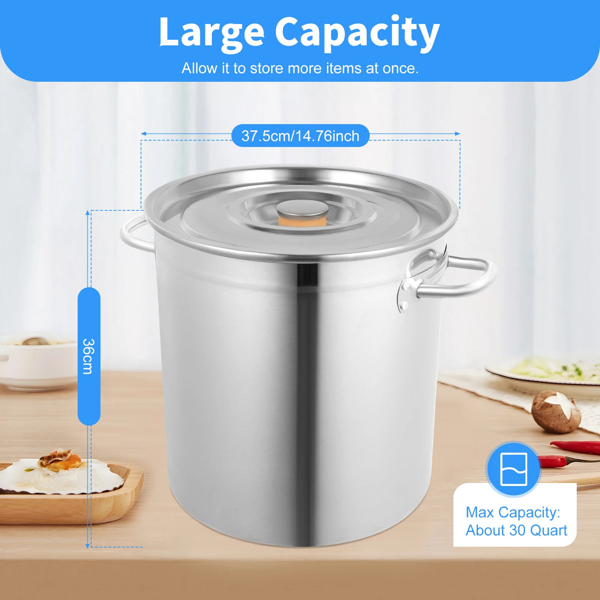 Multifunctional Stainless Steel Stock Pot With Durable Handles Secure Lid