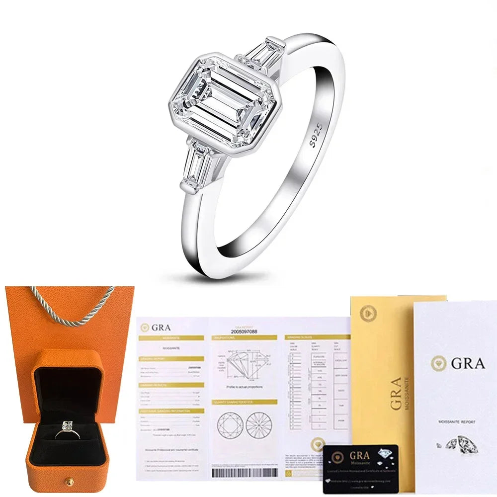 CBTB Sterling Silver 925 Moissanite Engagement Wedding Ring for Women