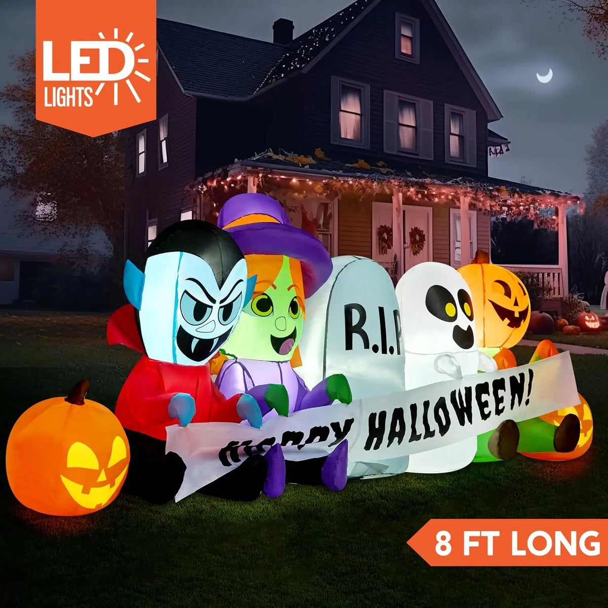 Joyfy Led Inflatable Halloween Yard Decoration With Spooky Characters