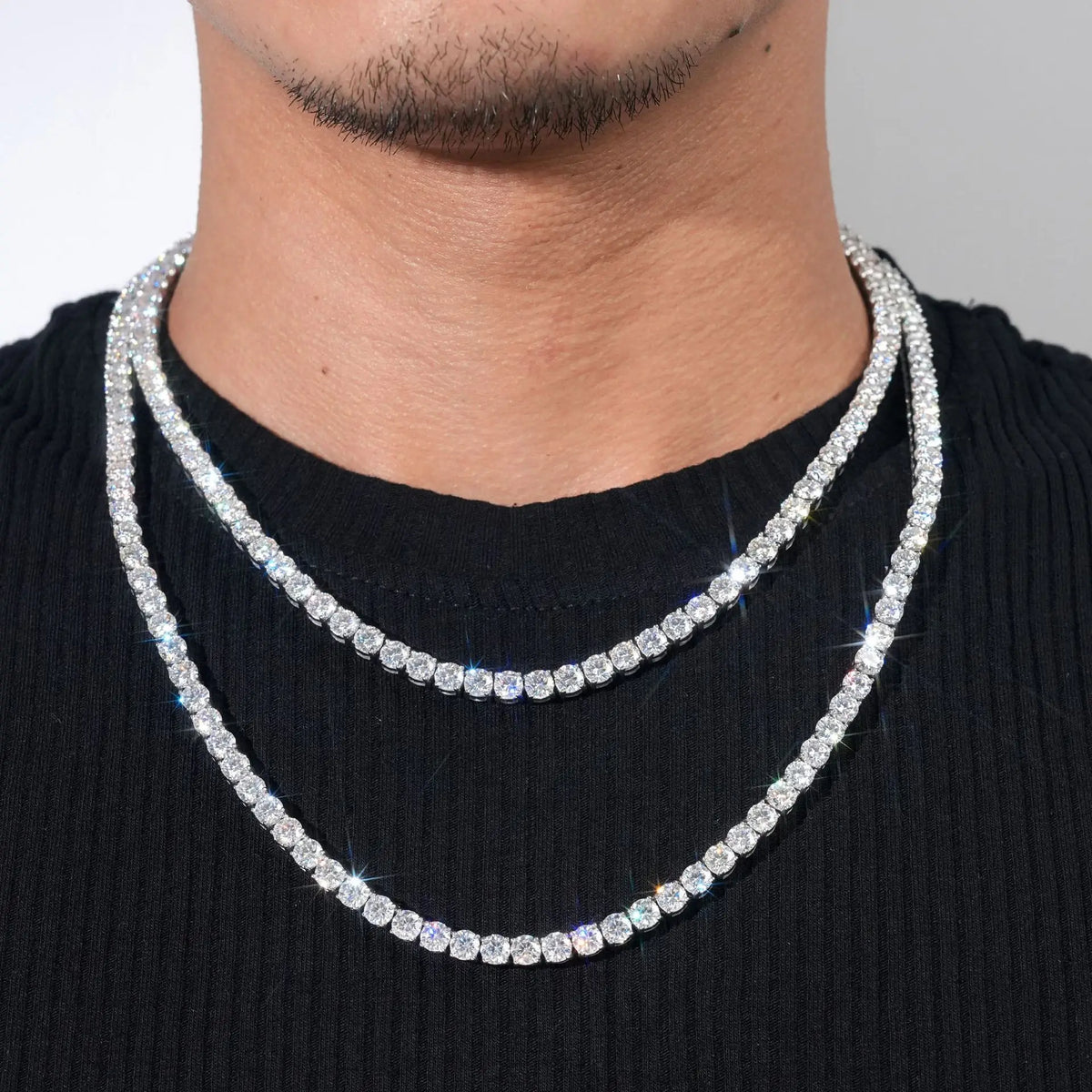 LYEE CYEE Sterling Silver Moissanite Tennis Chain Necklace