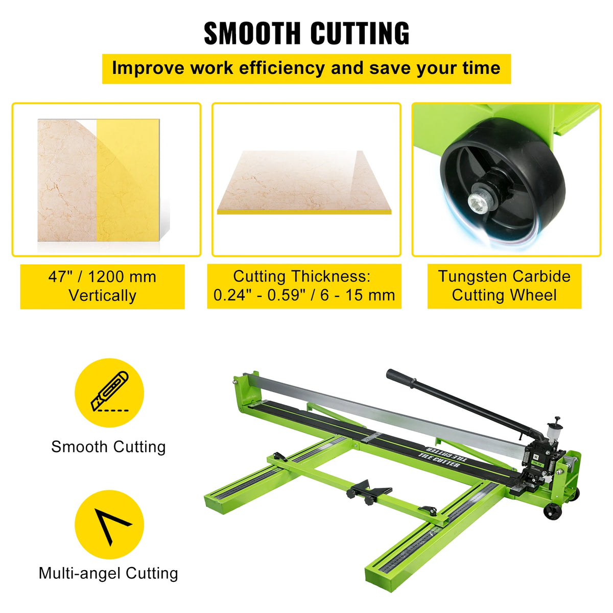Manual Tile Cutter With Infrared Laser Positioning For Precision Cuts