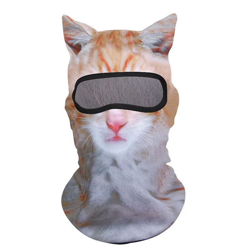 Cute 3D Cat Full Face Balaclava Hood for Winter Sports