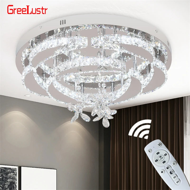 GreeLustr Modern Crystal Led Ceiling Chandelier Light Fixture