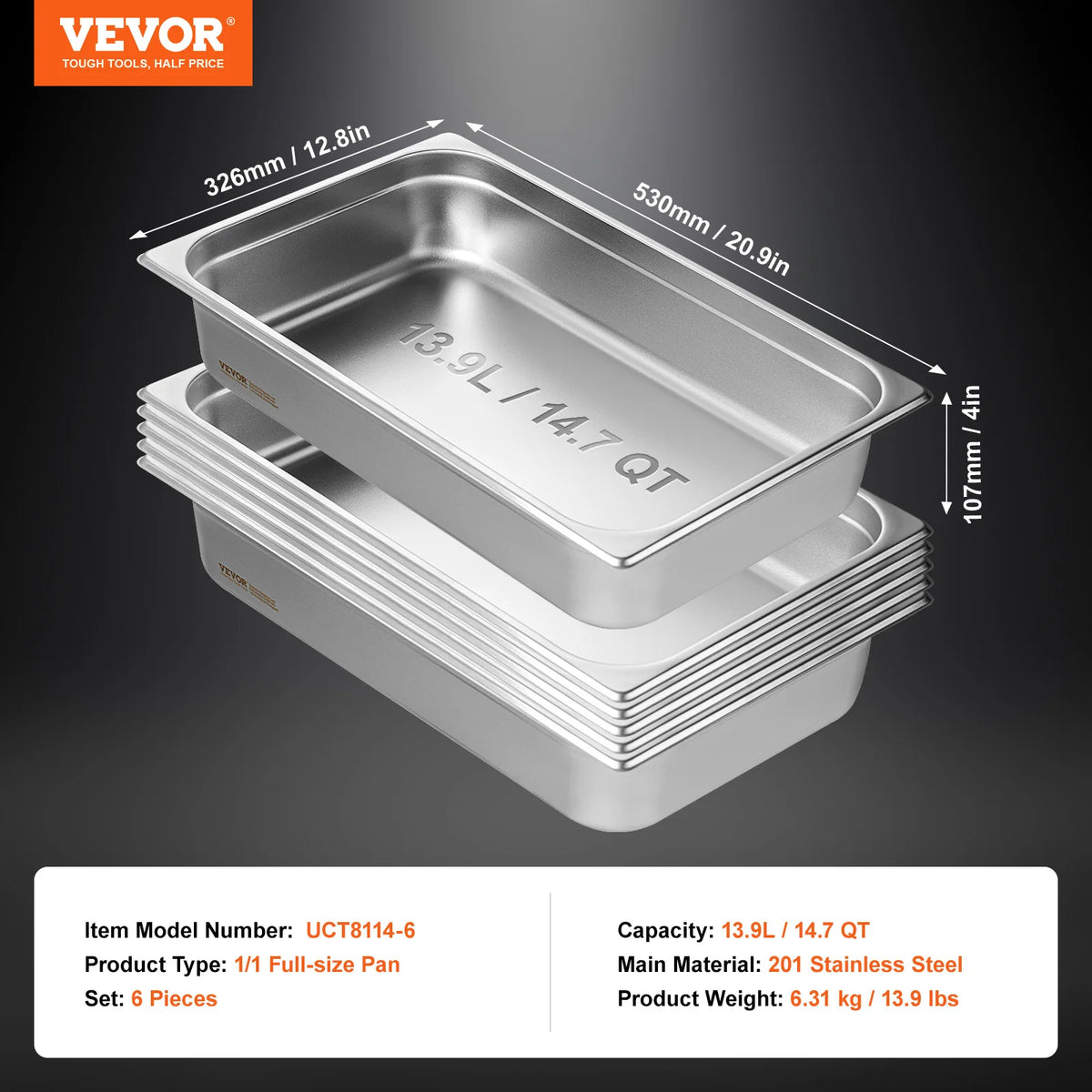 SucceBuy Stainless Steel Buffet Chafing Dish Steam Table Pan