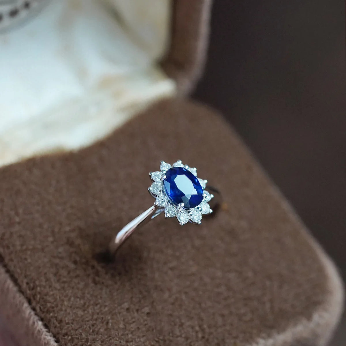 Lyee Cyee Sterling Silver Moissanite Sunflower Ring For Women