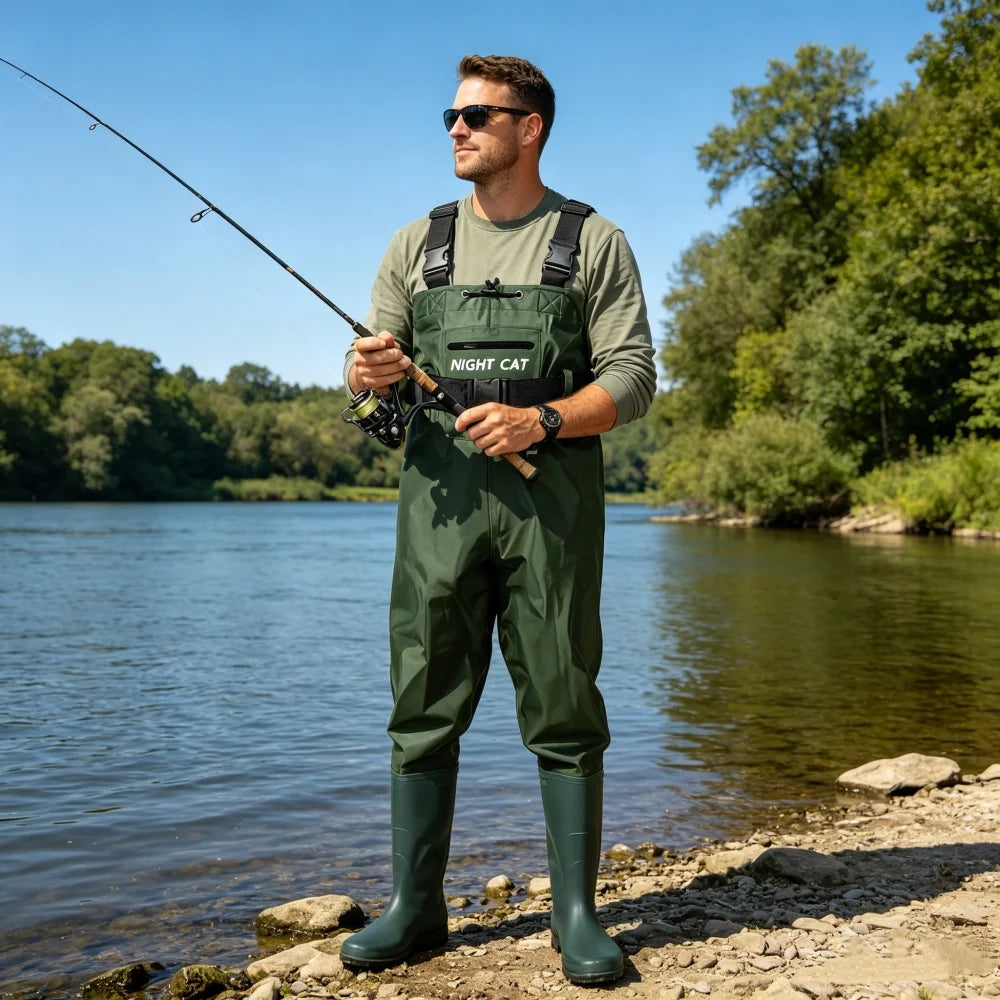 Night Cat Waterproof Breathable Fishing Chest Wader With Boots