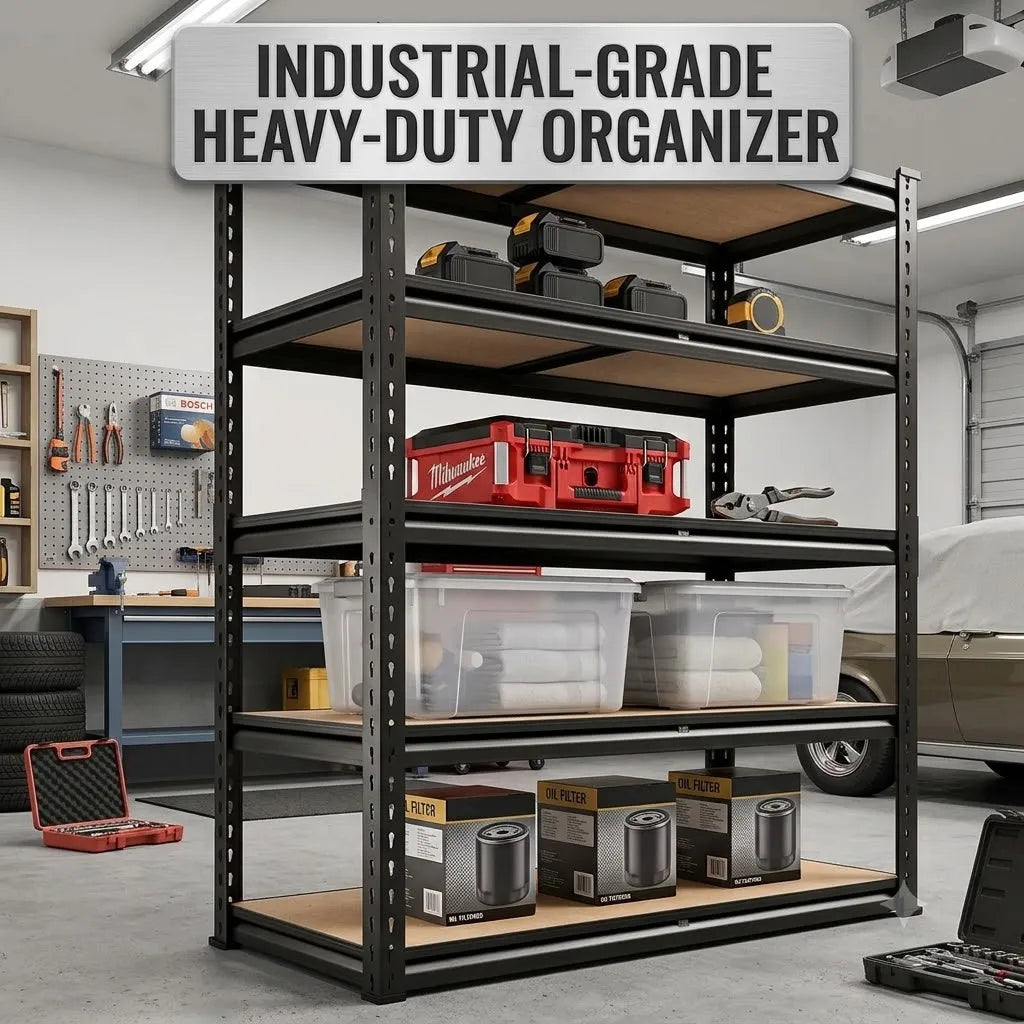 Heavy Duty Metal Utility Storage Rack With Adjustable Shelves