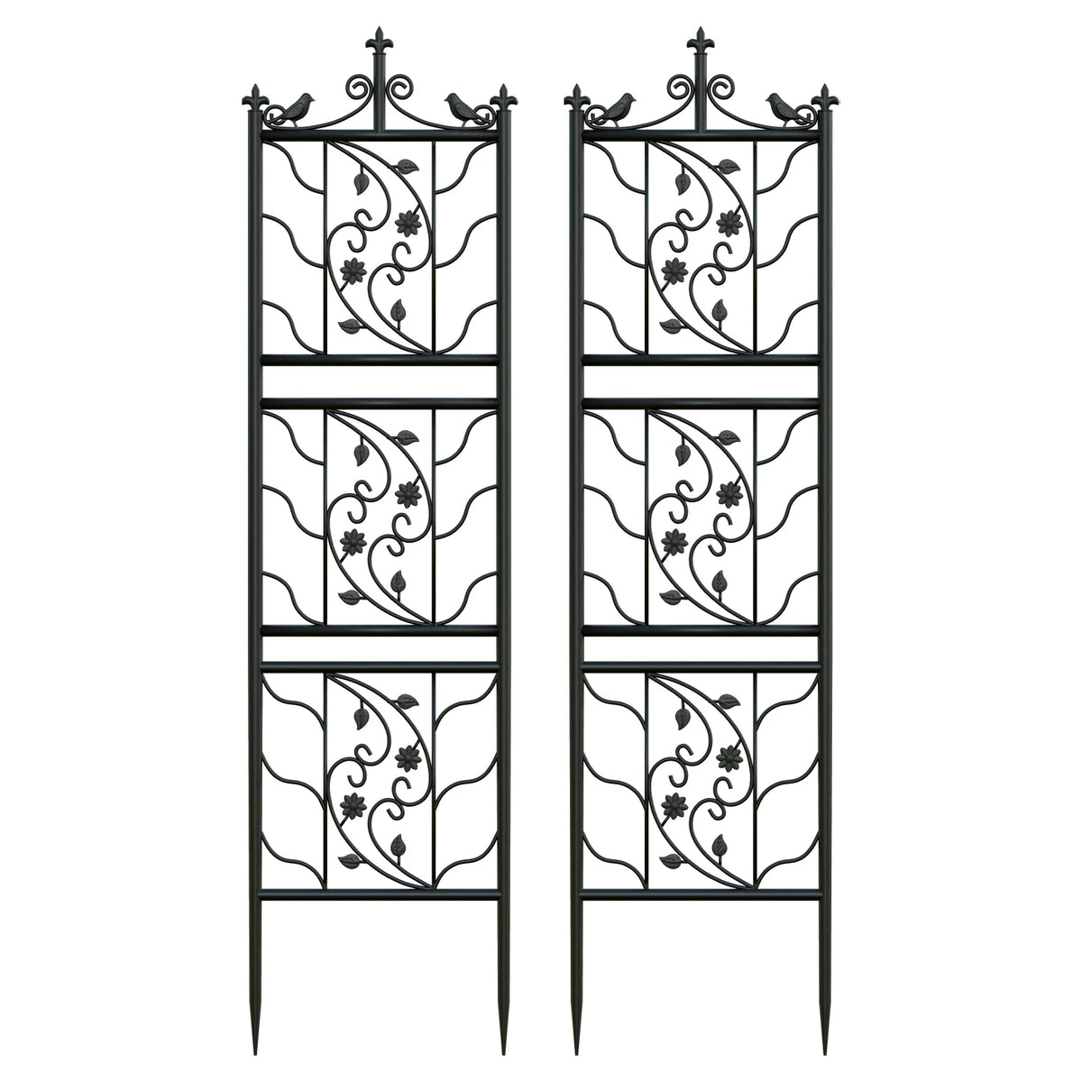 Metal Garden Trellis Panel Fence for Climbing Plants and Planters
