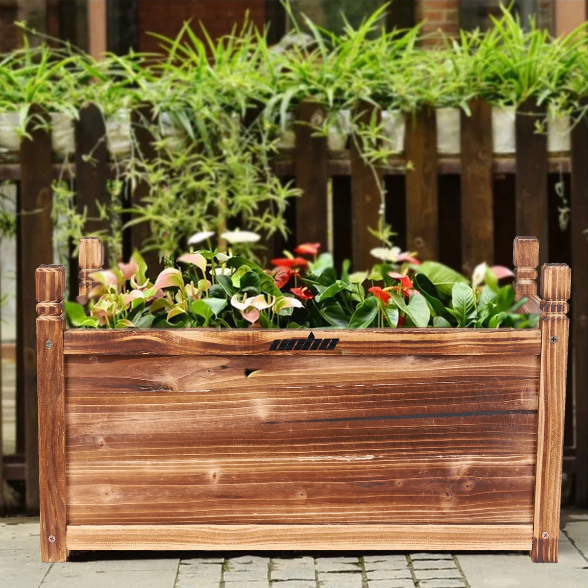 Wooden Raised Garden Planter Box for Flowers and Vegetables