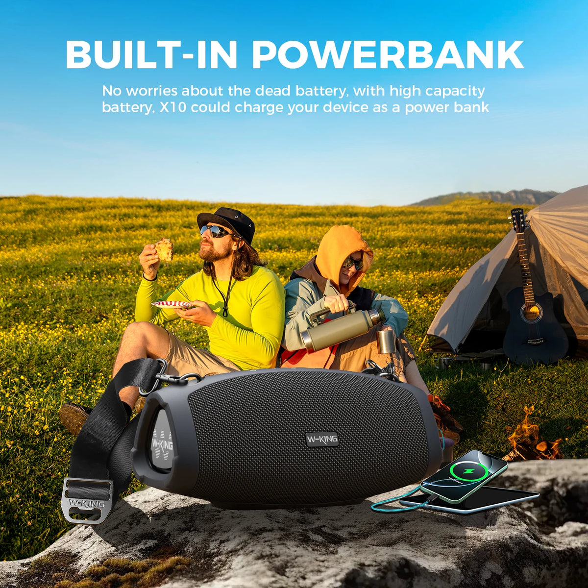 W-King X10 Waterproof Bluetooth Speaker With Powerful Deep Bass