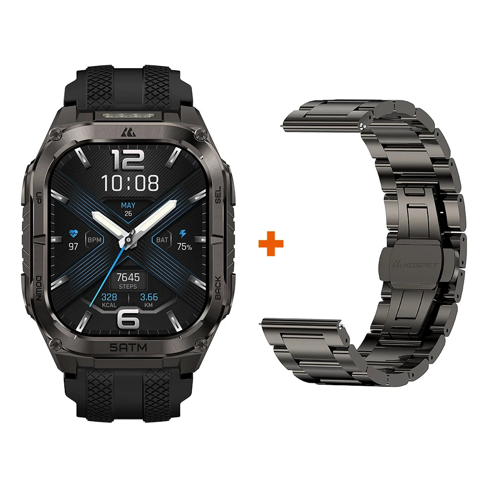 KOSPET Tank M4C GPS Smartwatch With Health Tracking And Flashlight