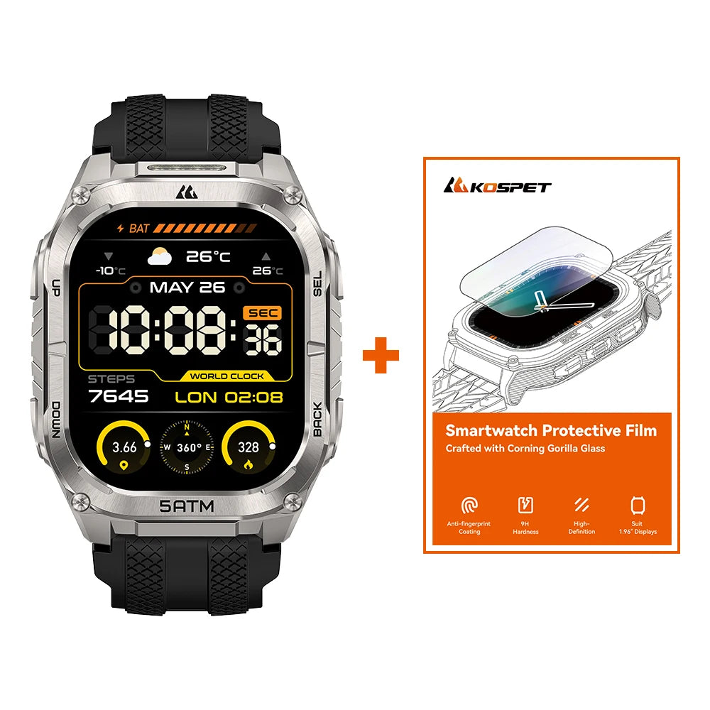 KOSPET Tank M4C GPS Smartwatch With Health Tracking And Flashlight