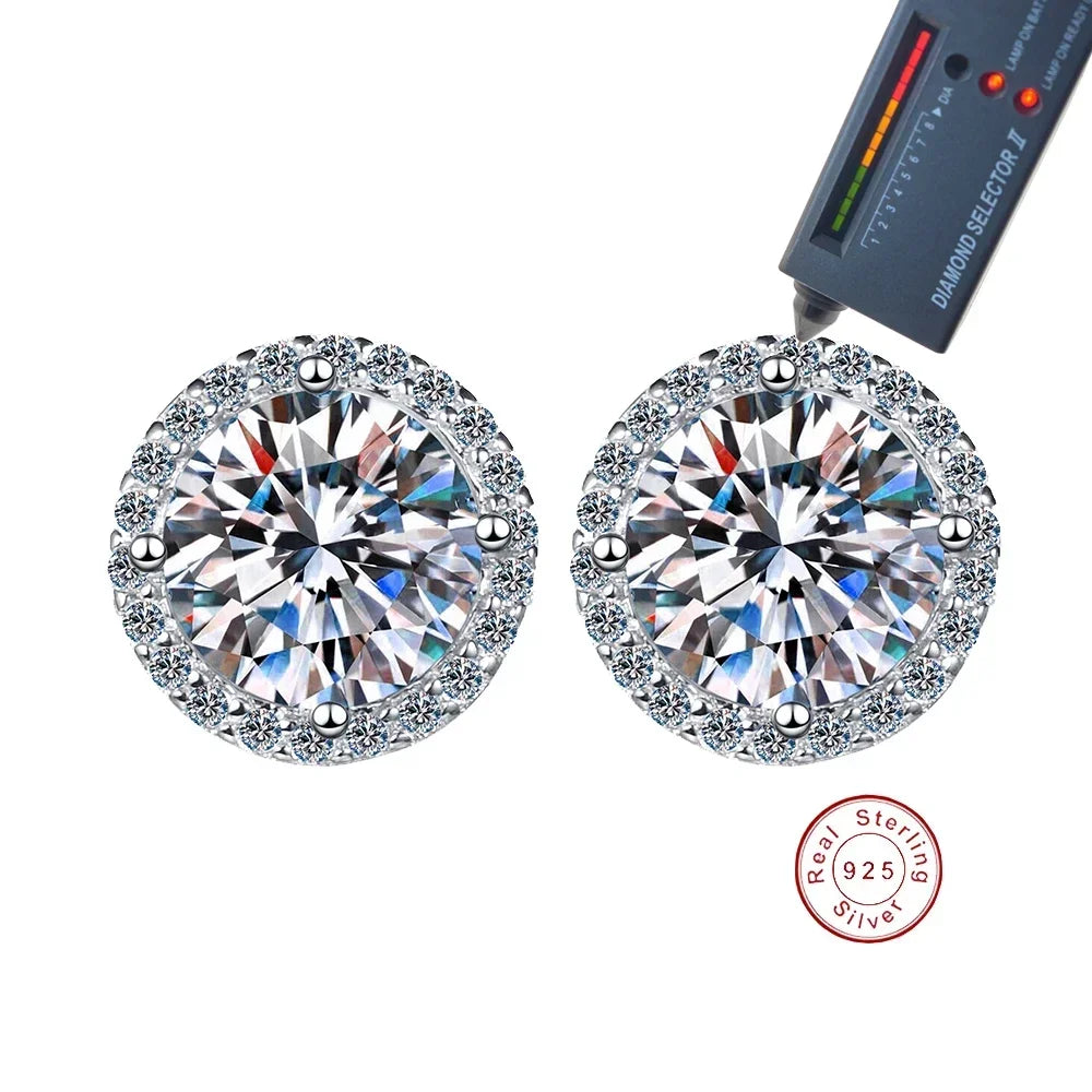 CBTB Moissanite Stud Earrings In Sterling Silver 925 Jewelry Gift Sets
