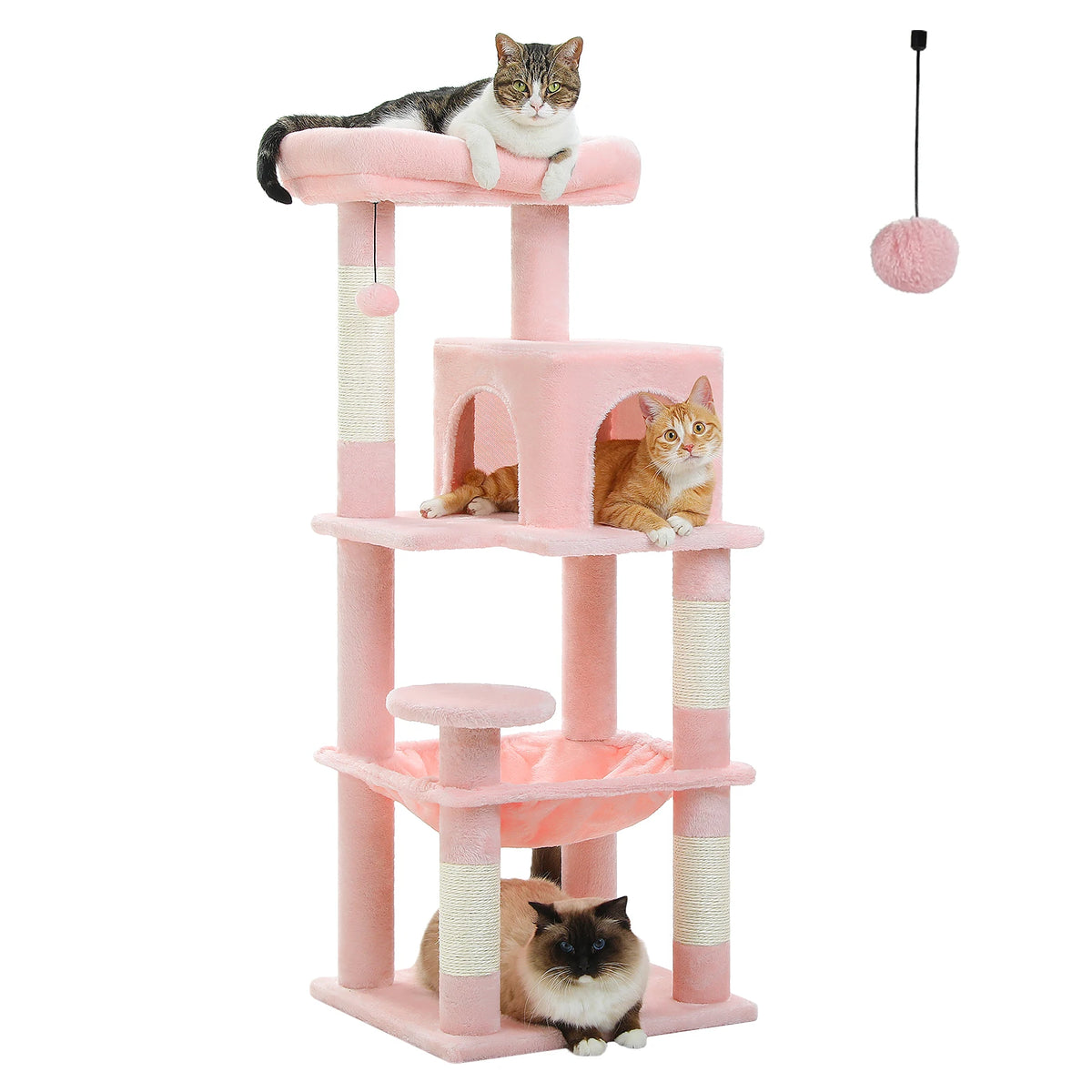Petepela Indoor Cat Tower With Metal Frame And Hammock