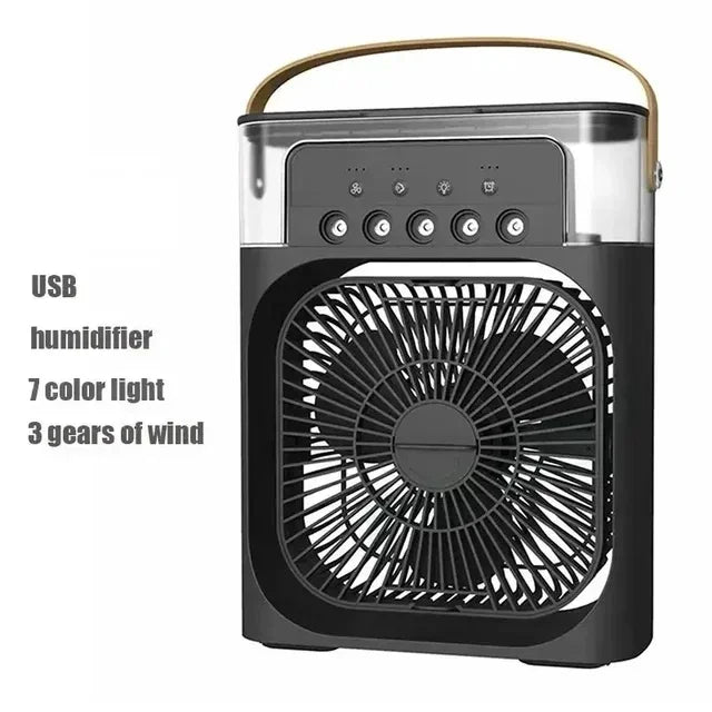 Portable 3 In 1 Air Cooler Humidifier Fan LED Light