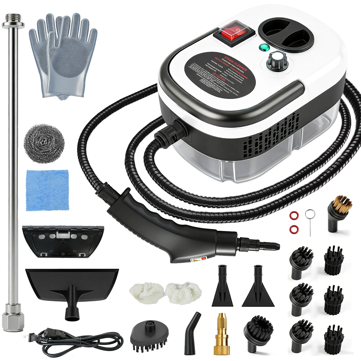 Portable 2500W Steam Cleaner With Multiple Accessories