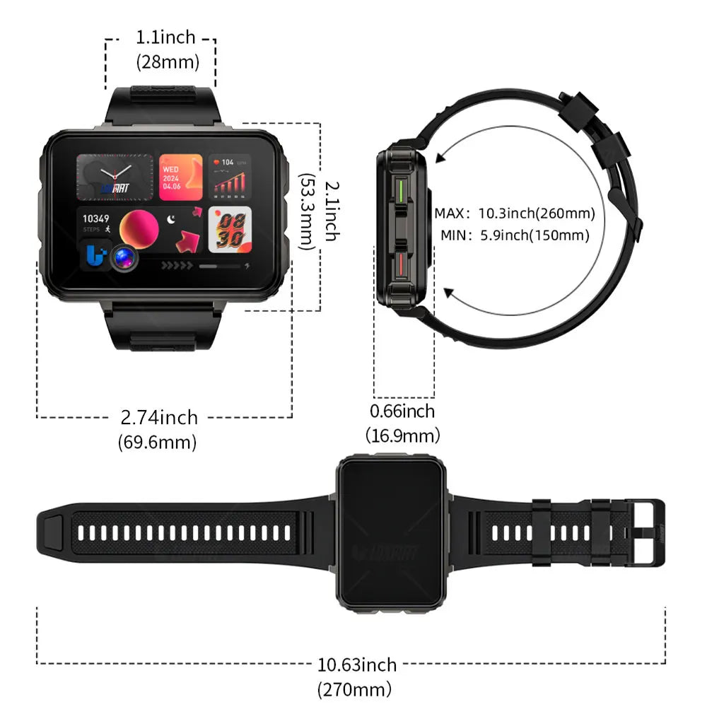 LOKMAT Android Smartwatch Phone With 4G Calls And Dual Cameras