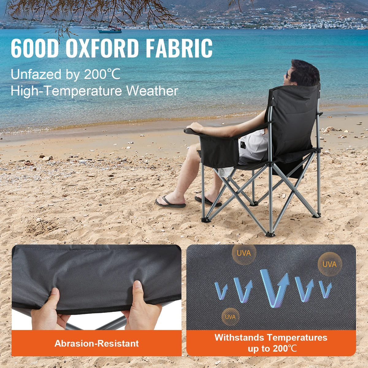 Vevor Camping Folding Chair With Lumbar Support Padded