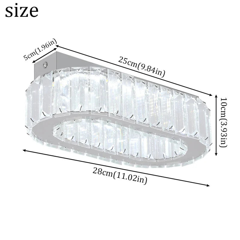 GreeLustr K9 Crystal Oval Ring LED Chandelier Pendant Light