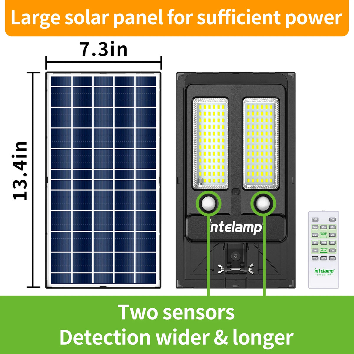Intelamp Solar LED Flood Security Light For Outdoor Garden Use