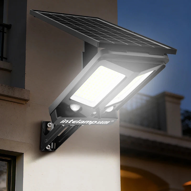 Intelamp Solar LED Flood Security Light For Outdoor Garden Use
