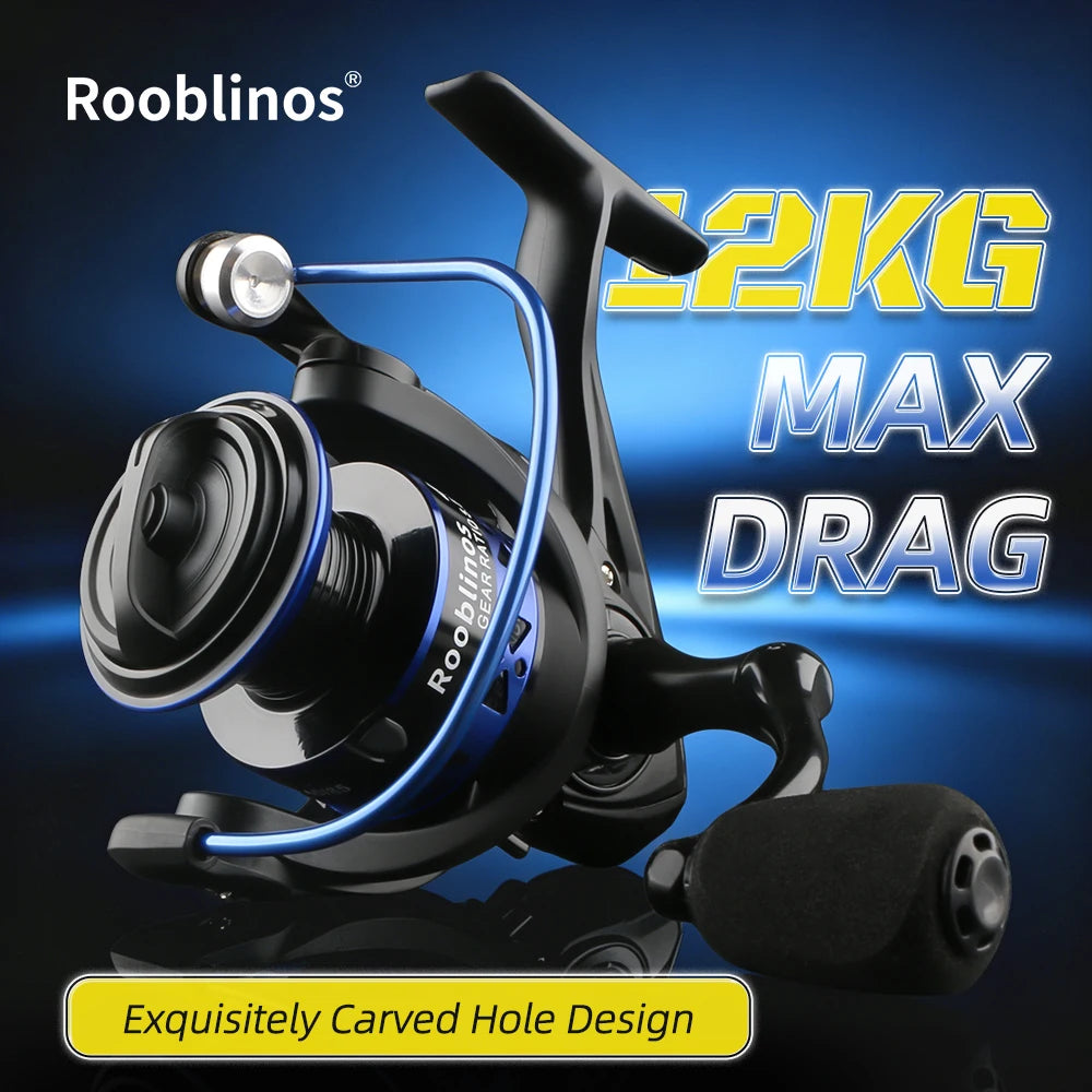 Rooblinos Metal Spool Spinning Fishing Reel Five Point Two Gear Ratio