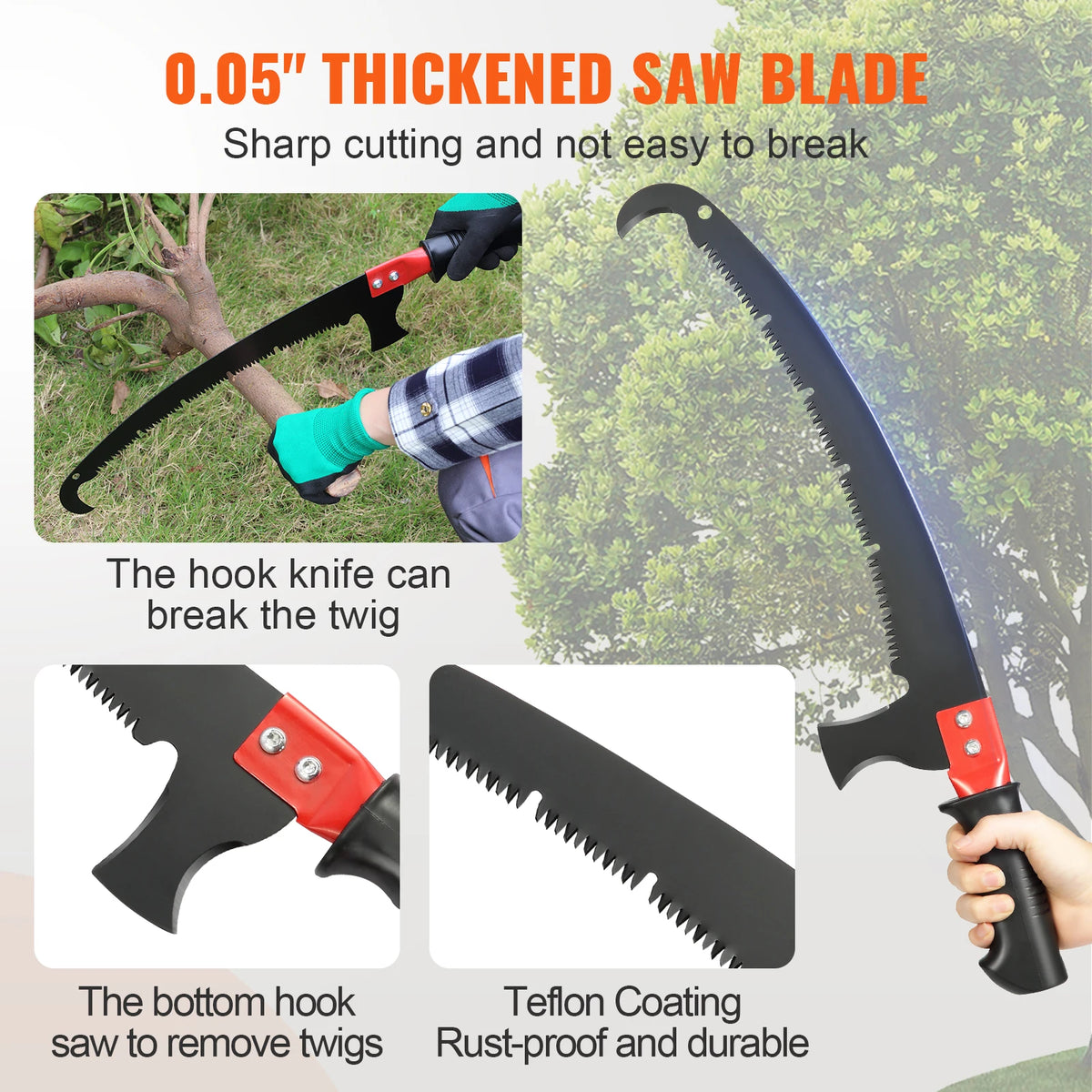 SucceBuy Manual Telescoping Pole Saw for Tree Branch Pruning