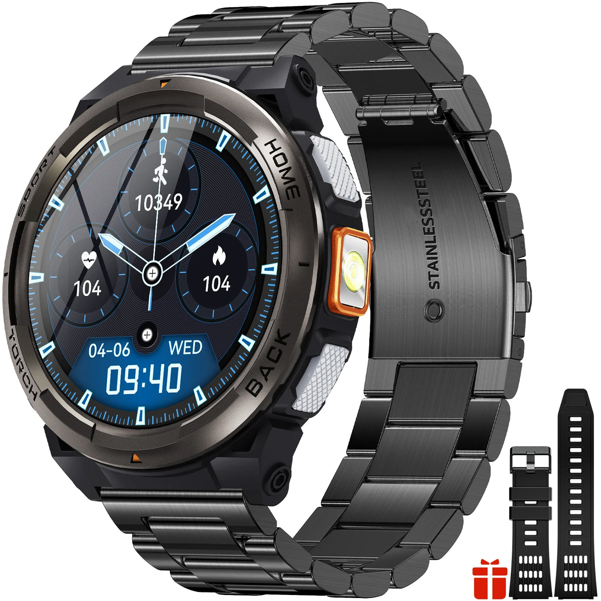 EIGIIS Smart Sports Watch With Compass Altimeter And LED Flashlight
