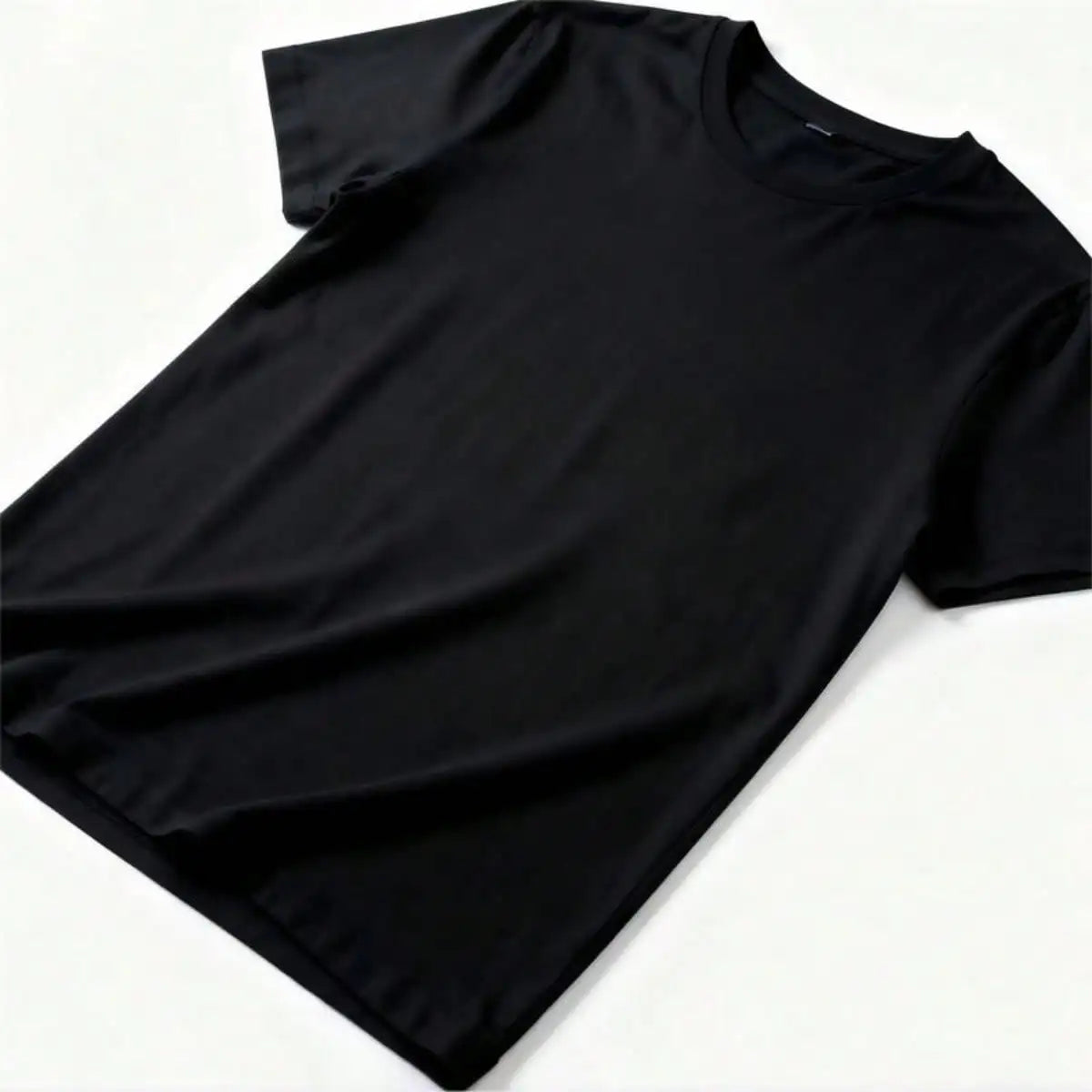 Men Cotton Phone Call Fish Print Crewneck Short Sleeve Tee