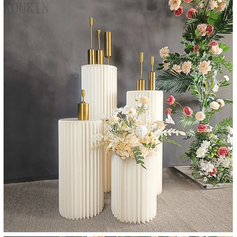 Round Roman Column Pedestal Stands Dessert Display Wedding Centerpieces